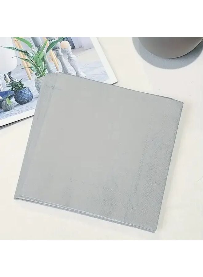 100pcs Premium Grey 2 Ply Disposable Paper Napkins 5x5 Inch For Parties Weddings Events - Image 4